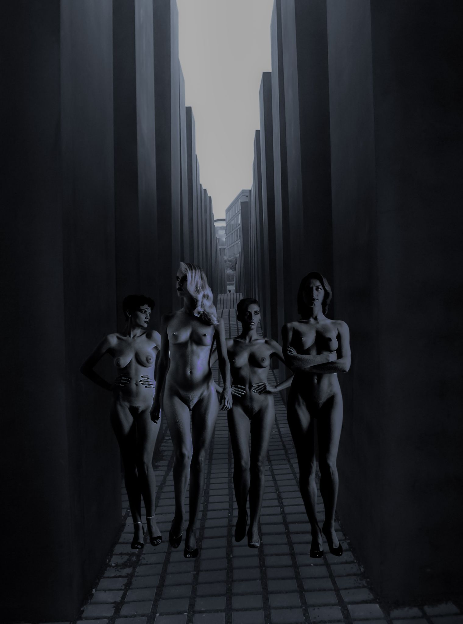 Naked  at the memorial 